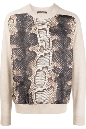 Roberto Cavalli Suéter con estampado de piel de serpiente