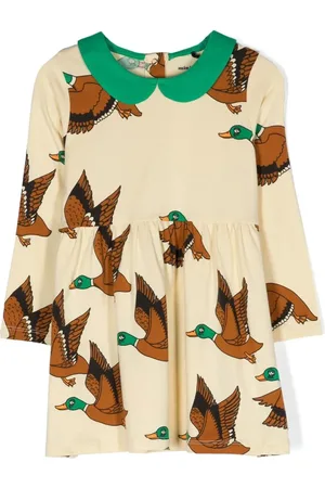 Mini Rodini Vestido con patos estampados