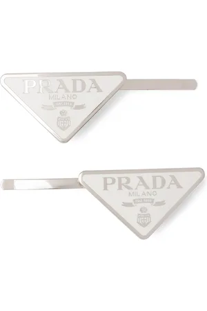 Prada Set de dos clips para el cabello con logo triangular