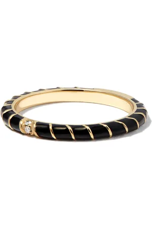 YVONNE LÉON Anillo en oro amarillo de 9kt con diamantes y esmalte