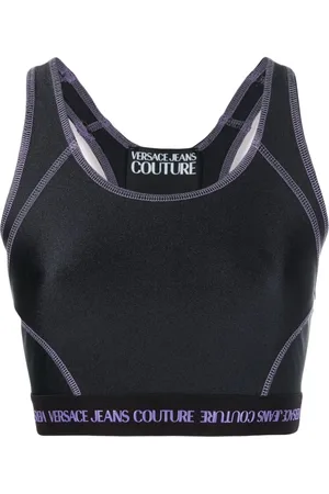 VERSACE Top corto con banda del logo