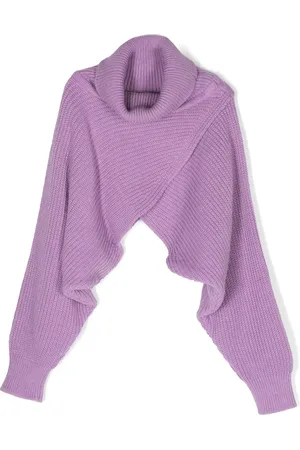 Msgm Suéter tejido de canalé con cuello vuelto