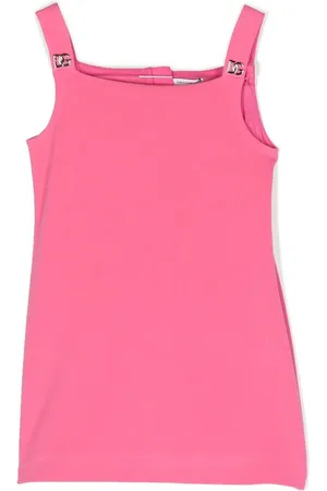 Dolce & Gabbana Vestido corto sin mangas con placa del logo