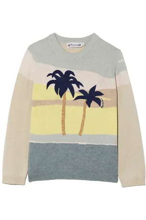 BONPOINT Suéter con estampado de palmeras
