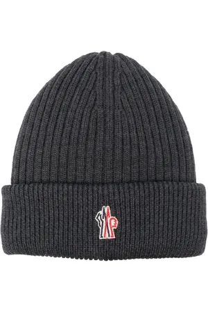 Moncler Gorro tejido de canalé con aplique del logo