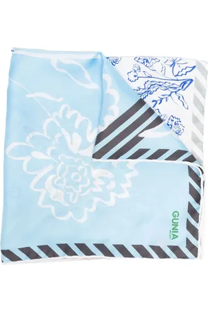 Gunia Project Mascada de seda con diseño de patchwork y estampado floral