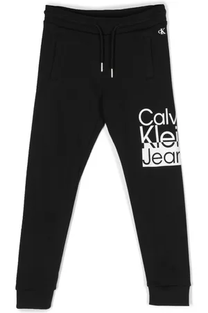 Calvin Klein Pants con cordones en la pretina y logo estampado