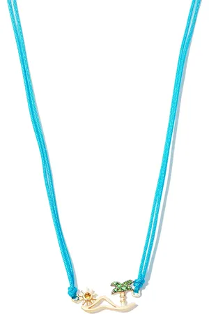 YVONNE LÉON Collar Island en oro amarillo de 9kt con diamante