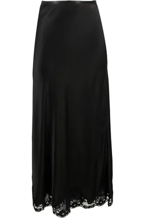 RIXO London Falda midi con ribete de encaje