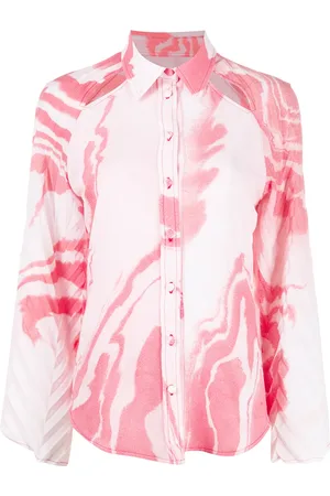 Thebe Magugu Blusa con motivo de rayas de cebra