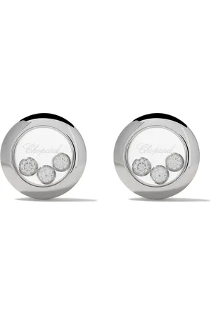 Chopard 18kt white gold Happy Diamonds Icons ear pins