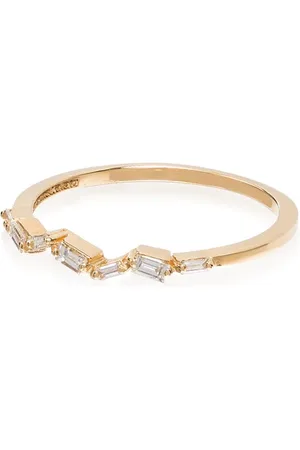Suzanne Kalan 18kt yellow gold baguette diamond ring