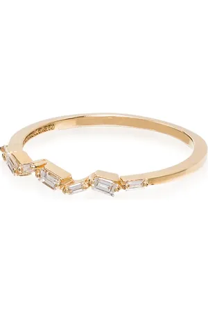 Suzanne Kalan 18kt yellow gold baguette diamond ring