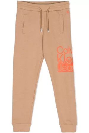 Calvin Klein Pants con cordones en la pretina y logo estampado