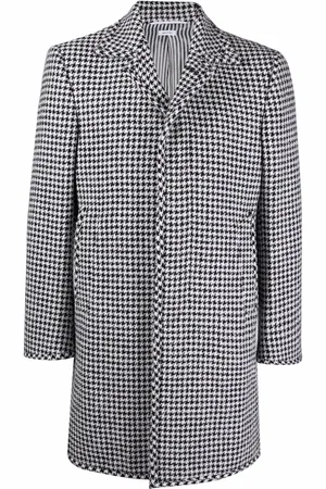 Thom Browne Abrigo con botones y motivo pied de poule