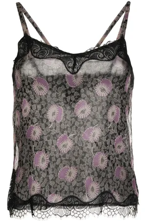 Anna Sui Top tipo túnica con estampado floral