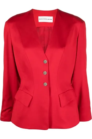 MUGLER Blazer con botones y cuello en V
