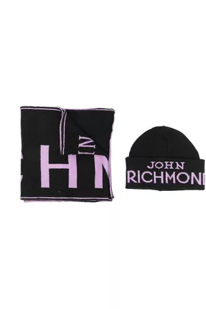 John Richmond Junior Gorros - Set gorro tejido con logo en intarsia