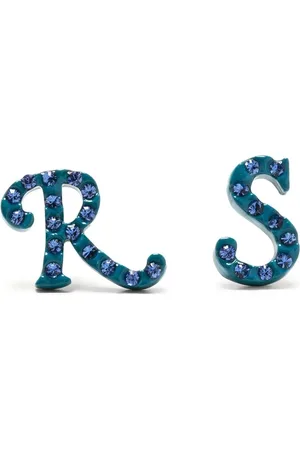 RAF SIMONS Aretes con letras del logo y detalles de strass