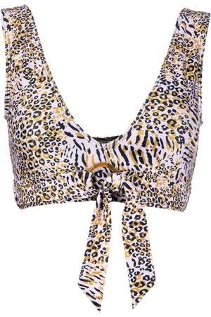Duskii Top de bikini con estampado de leopardo