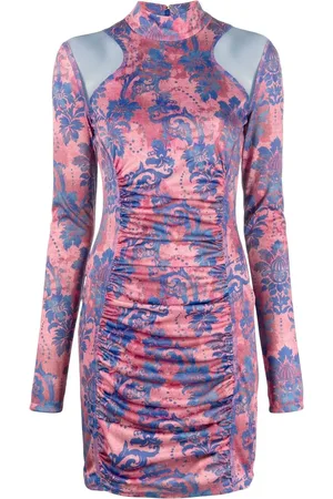 VERSACE Vestido corto con estampado de cachemira