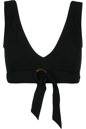 Duskii Top tejido de canalé con cuello en V