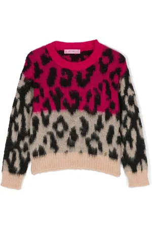 MISS BLUMARINE Suéter con estampado de leopardo