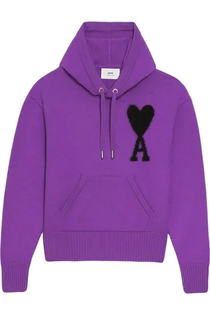 Ami Hoodie tejida con logo en intarsia