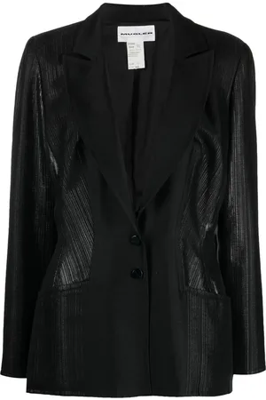 MUGLER Blazer a panales con solapas de muesca