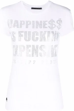 Philipp Plein Playera con detalles de cristal