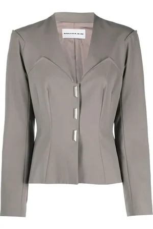 MUGLER Chamarra estilo bustier con cuello en V