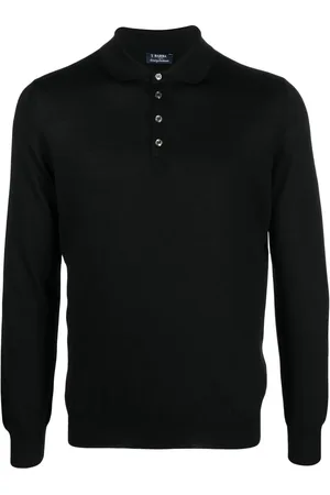 BARBA Playera tipo polo tejida manga larga