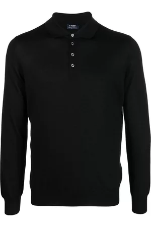 BARBA Playera tipo polo tejida manga larga