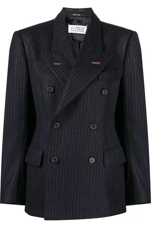Maison Margiela Blazer con rayas diplomáticas y doble botonadura