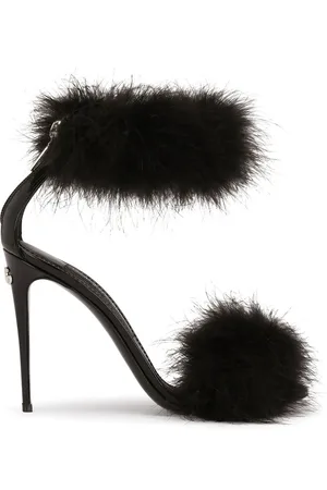 Dolce & Gabbana Sandalias con ribete de plumas y tacón de 105mm