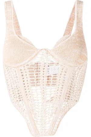 DION LEE Top estilo corset de crochet