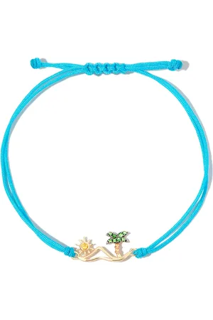 YVONNE LÉON Pulsera en oro amarillo de 9kt con diamantes y dije