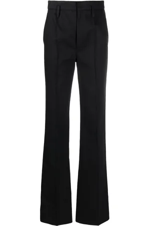 Saint Laurent Pantalones rectos con tiro alto