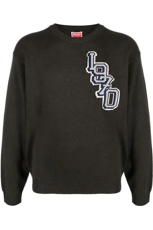 Kenzo Suéter tejido con logo en intarsia