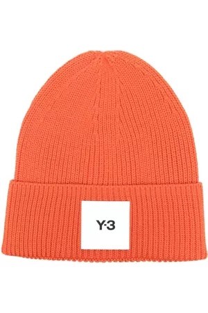 Y-3 Gorros - Gorro tejido de canalé con parche del logo