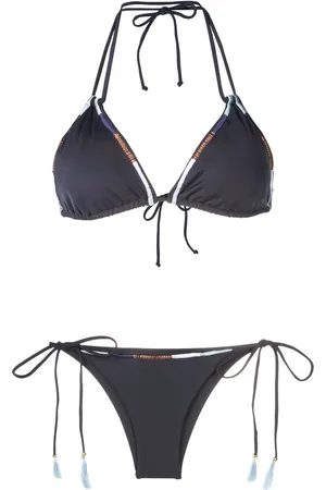 Brigitte Bikini bordado con cuello halter