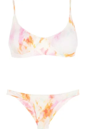 Brigitte Bikini tejido de canalé con motivo tie-dye