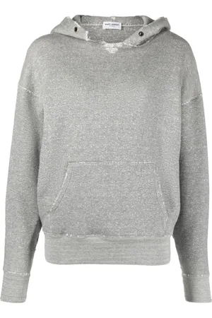 Saint Laurent Hoodie Université con efecto envejecido