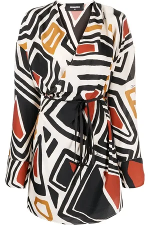 Dsquared2 Vestido cruzado con estampado geométrico