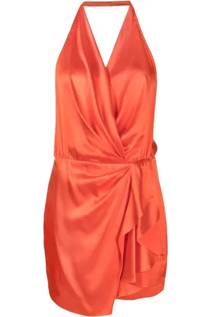 Michelle Mason Vestido corto con cuello halter y espalda abierta