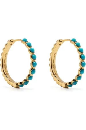 Dower and Hall Arracadas Azure con turquesa medianas