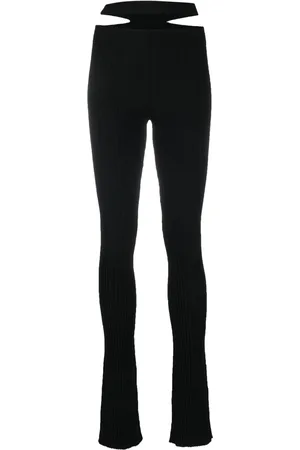 ANDREADAMO Pantalones tejido de canalé con aberturas