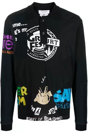Marine Serre Playera tipo polo con estampado gráfico