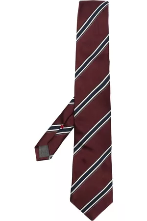Brunello Cucinelli Hombre Pajaritas - Corbata con rayas diagonales estampadas