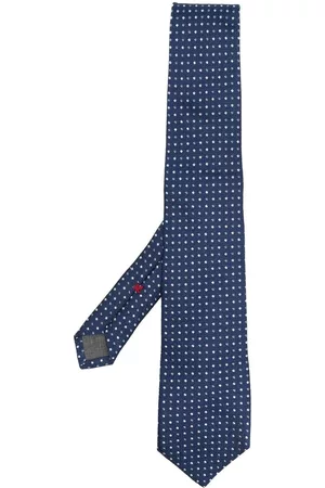 Brunello Cucinelli Corbata de seda con motivo bordado
